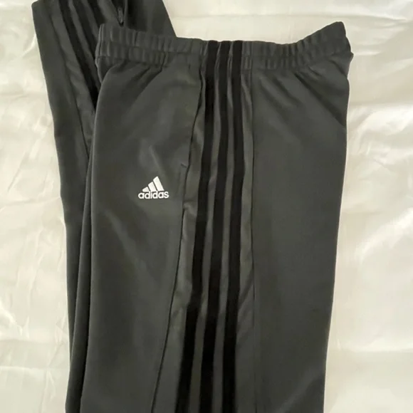 Adidas Joggers Gray Black Stripes YXS Athletic Athleisure - Picture 2 of 7